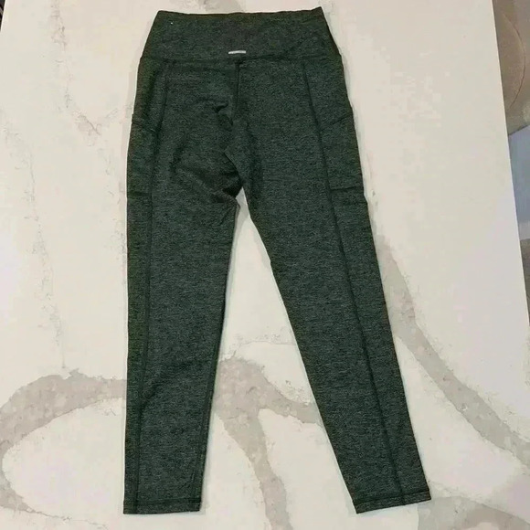 Aerie The Hugger Activewear Leggings High Waisted Pockets Green Women’s Large - Picture 4 of 5